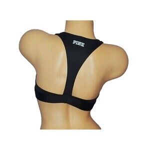 PINK Victoria’s Secret Sports Bra XS Black Wireless Light Support Racerback